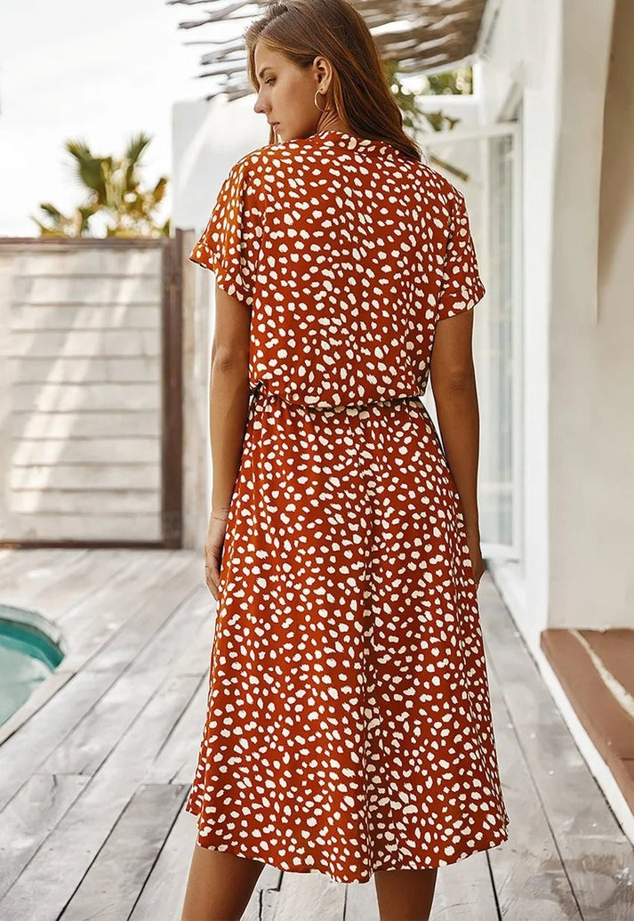 Edith - Robe à col en V