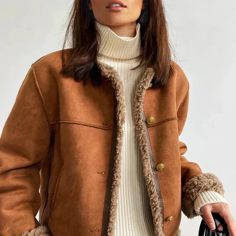 Lenoir™ | Manteau en peau de mouton avec boutons