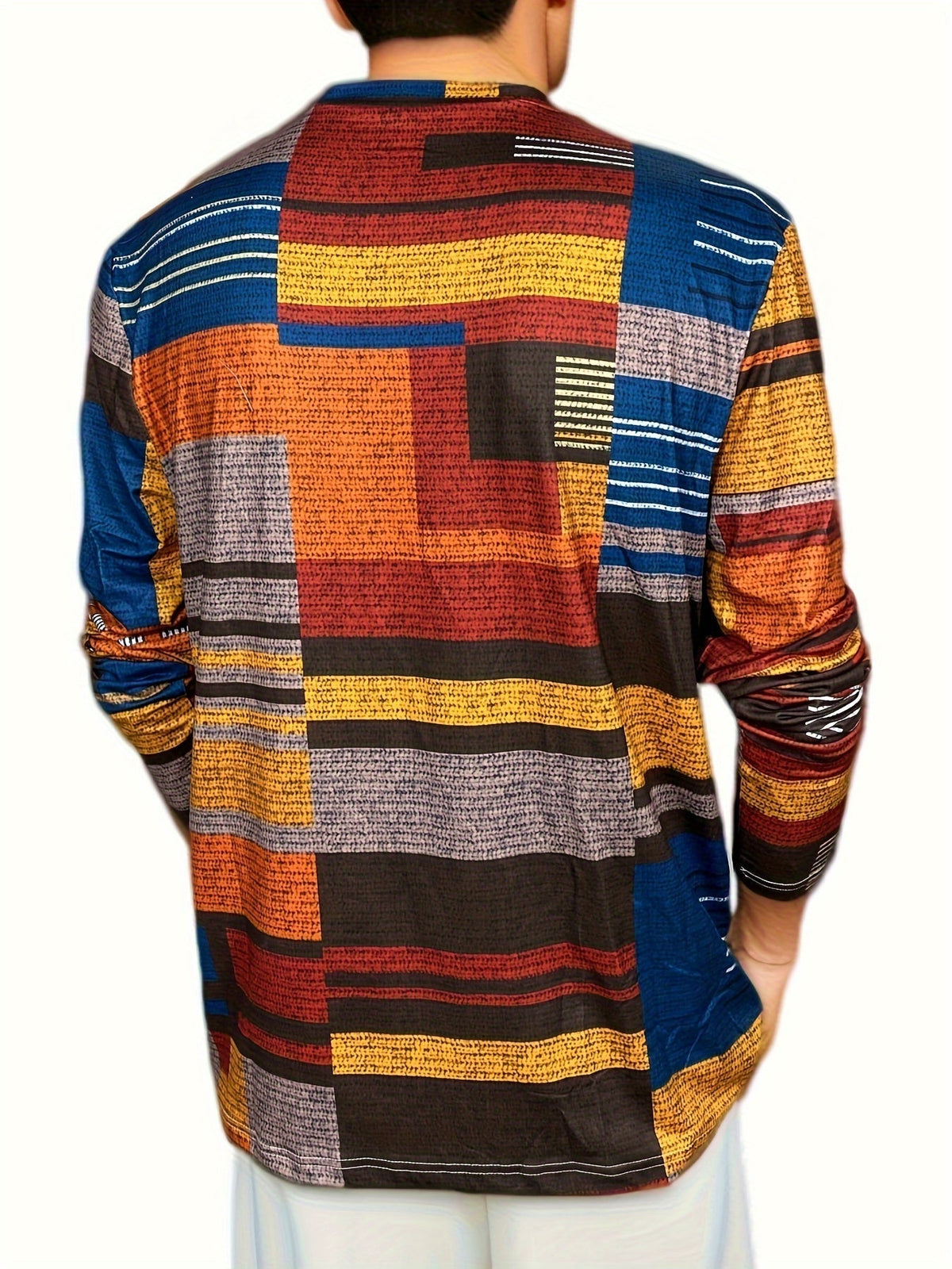Lenoir™ | T-shirt à manches longues avec motif color block