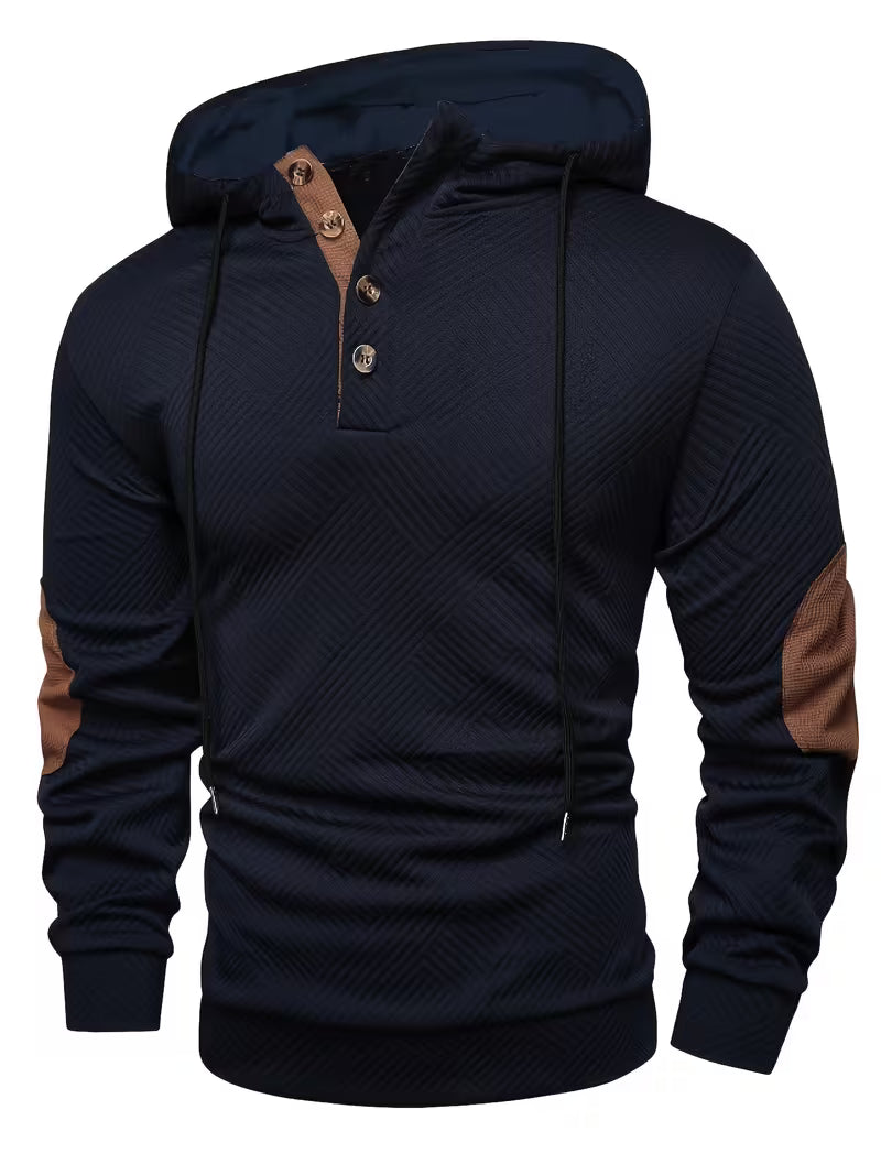 Cazel | Sweat à capuche texturé avec empiècements contrastés aux coudes