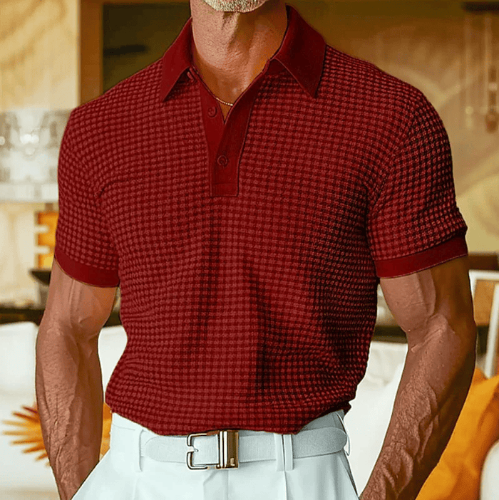 Cazel | Polo texturé à motif écossais