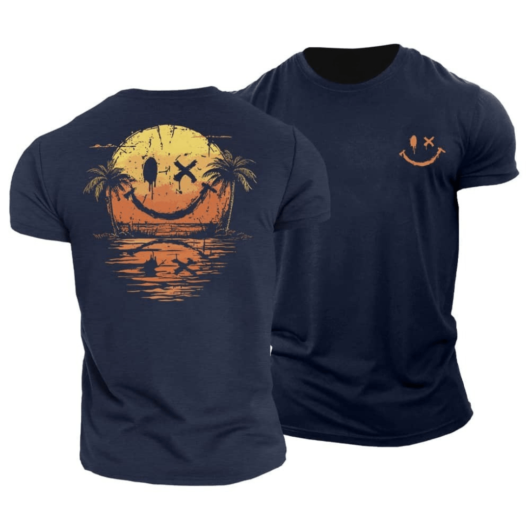 Lenoir™ | T-shirt estival à motif smiley marin