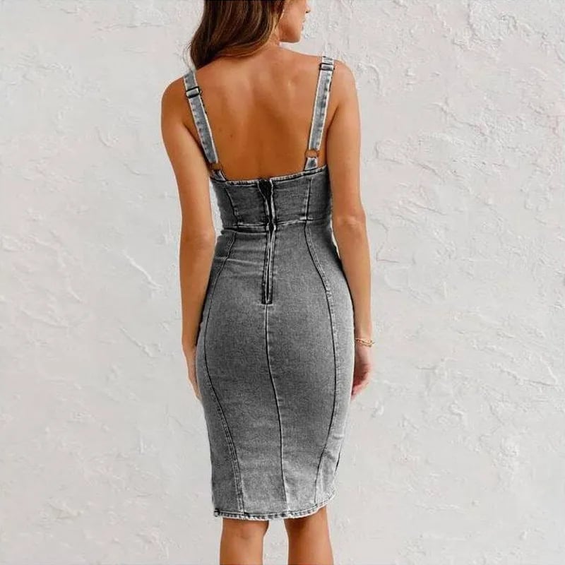 Cazel | Robe Camisole Moulante en Denim