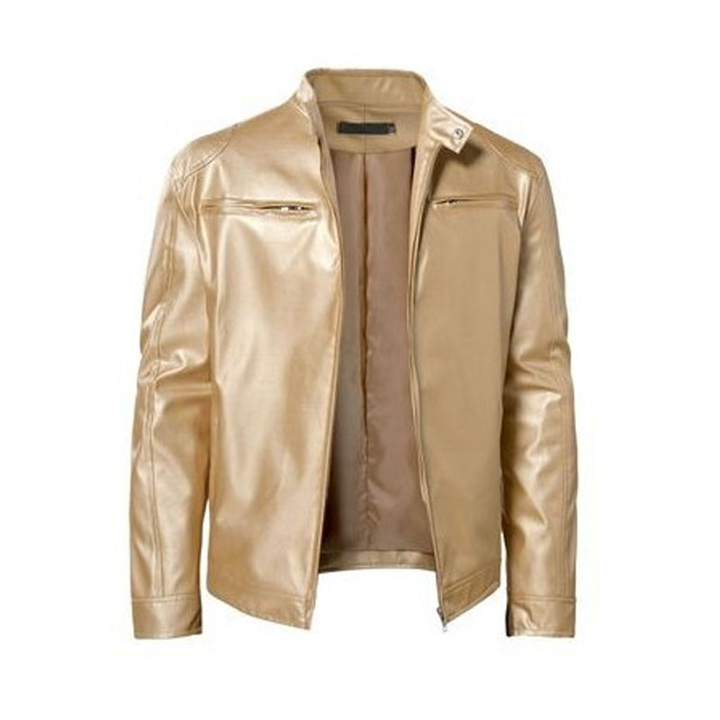 Cazel | Veste en cuir à col montant avec fermeture éclair
