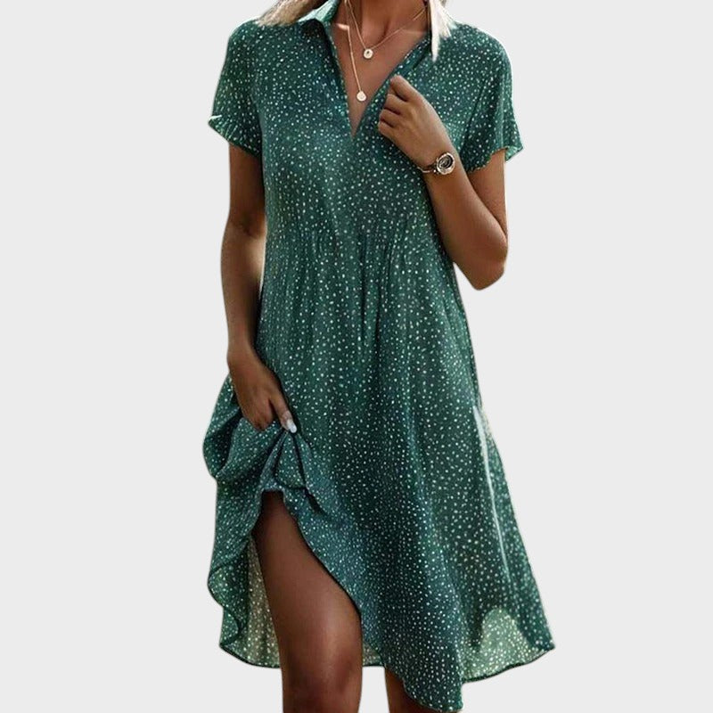 Juliette - robe midi Ă pois