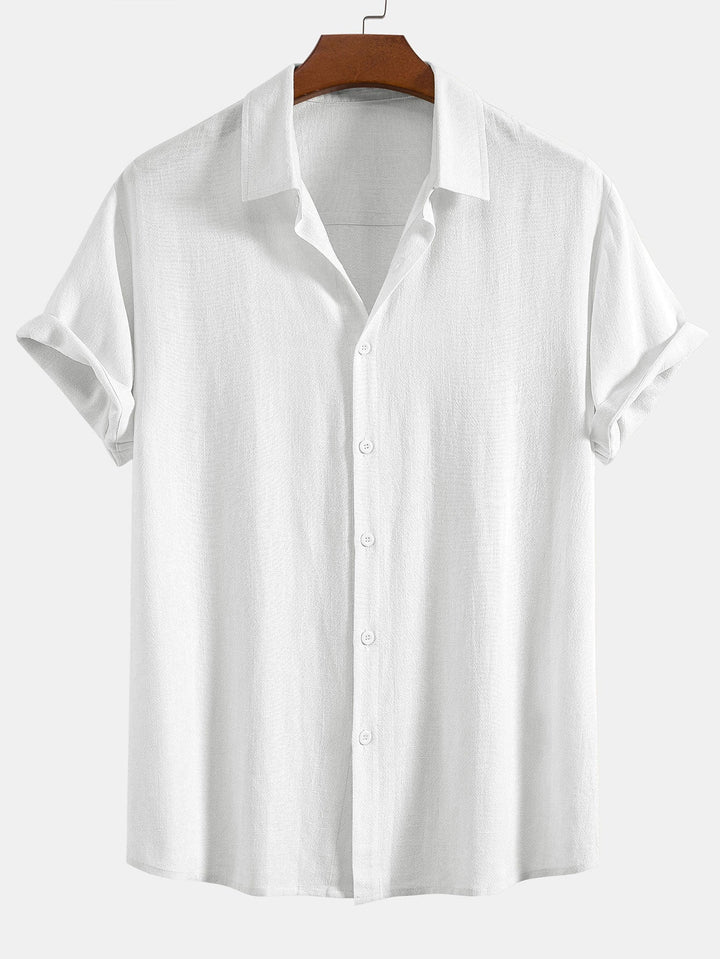 Lenoir™ | Ensemble chemise en mélange de lin et pantalon droit