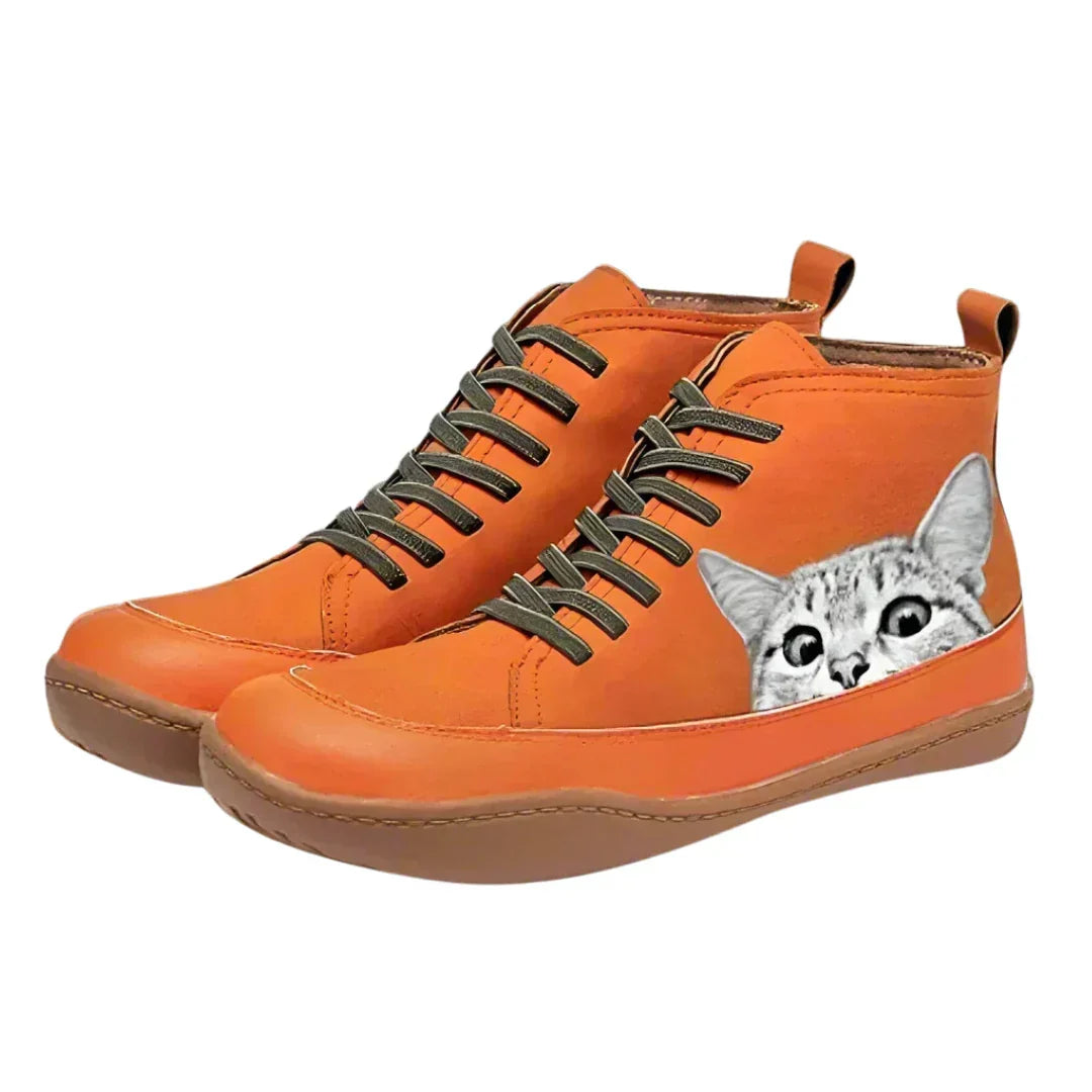 Cazel | Bottines en cuir pour les amoureux des chats