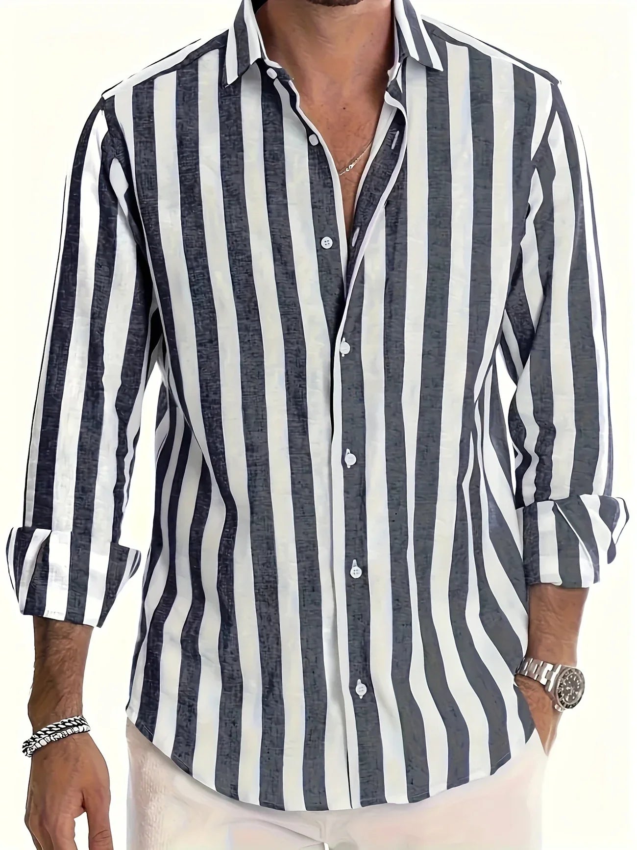 Lenoir™ | Chemise rayée élégante à manches longues