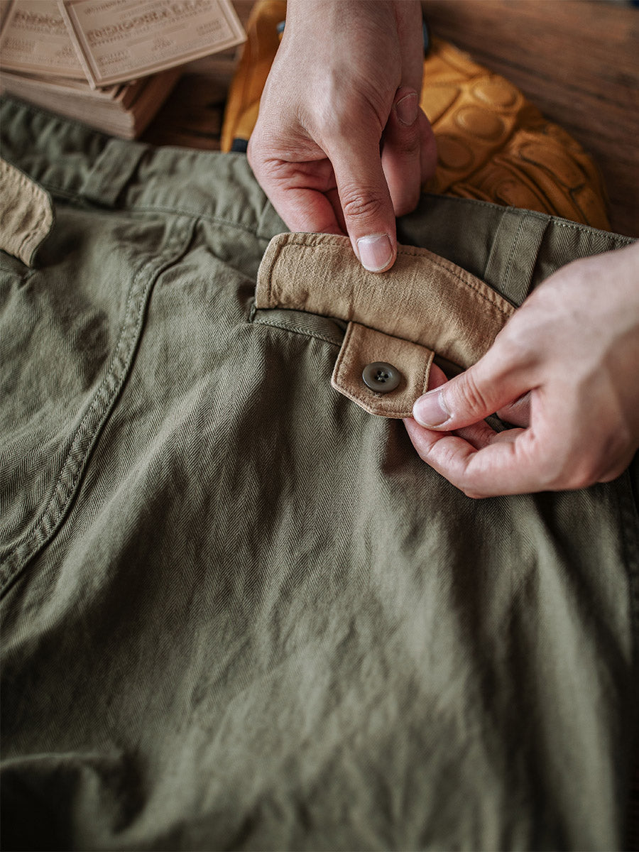Lenoir™ | Pantalon militaire M-47 en tissu chevron