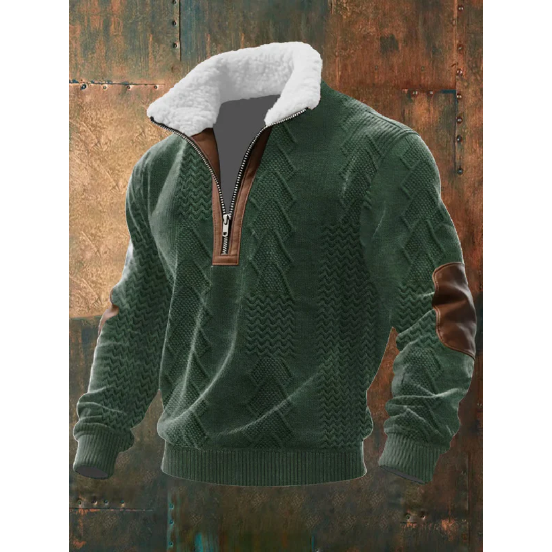 Cazel | Pull en polaire avec zip et col montant