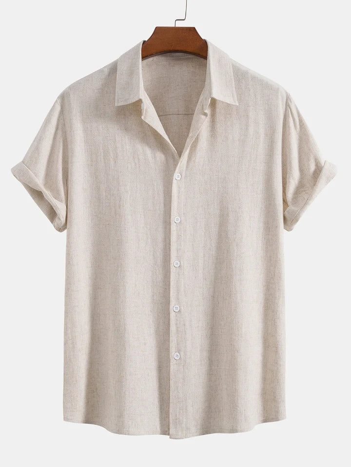 Lenoir™ | Ensemble chemise en mélange de lin et pantalon droit