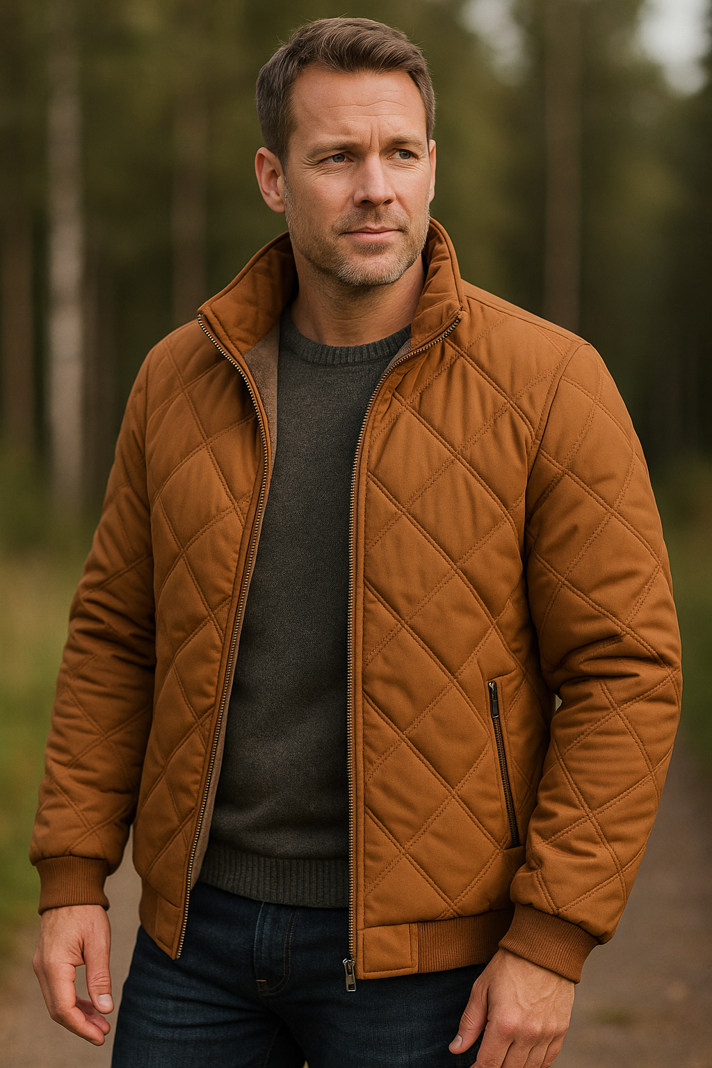 Lenoir™ | Veste à losanges col montant