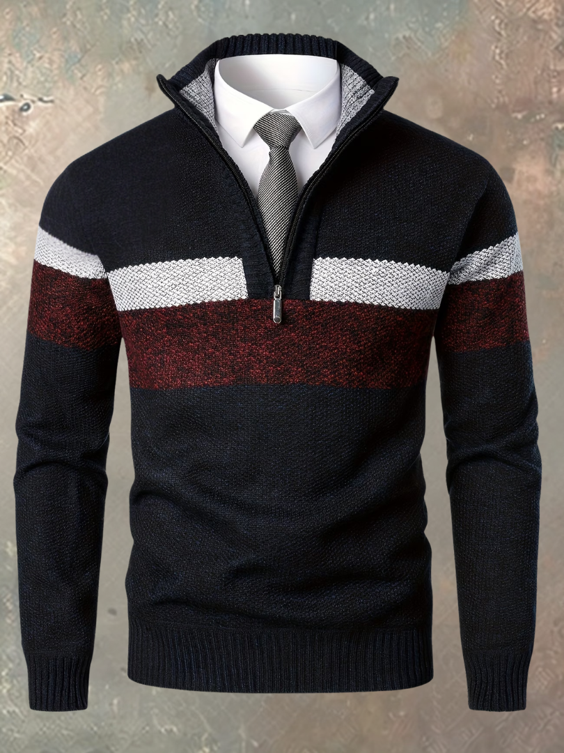 Cazel | Pull élégant pour homme avec demi-zip