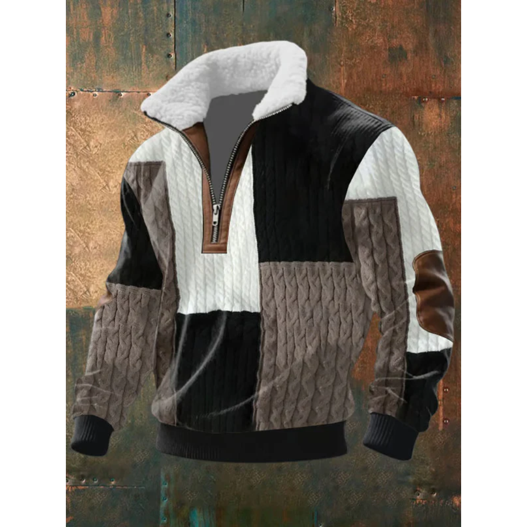 Cazel | Pull en polaire avec zip et col montant