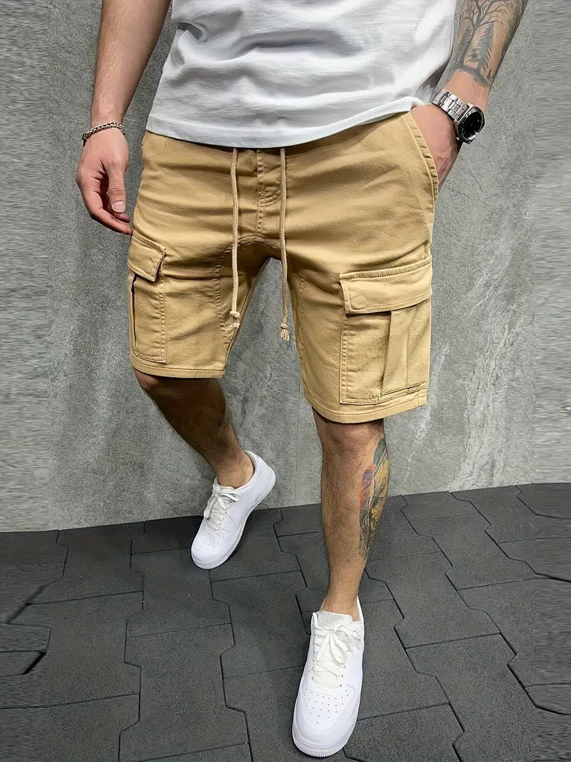 Lenoir™ | Short cargo décontracté à taille non élastique avec cordon