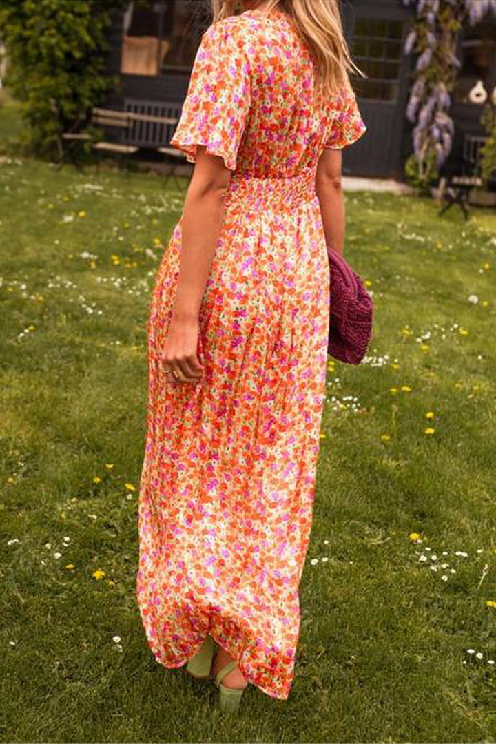 Pauline - Robe longue à fleurs
