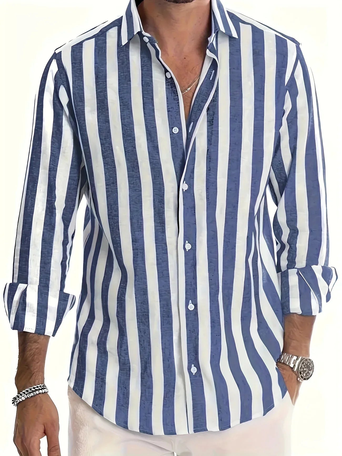 Lenoir™ | Chemise rayée élégante à manches longues