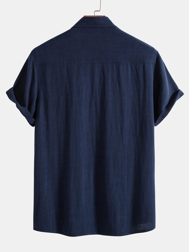 Lenoir™ | Ensemble chemise en mélange de lin et pantalon droit