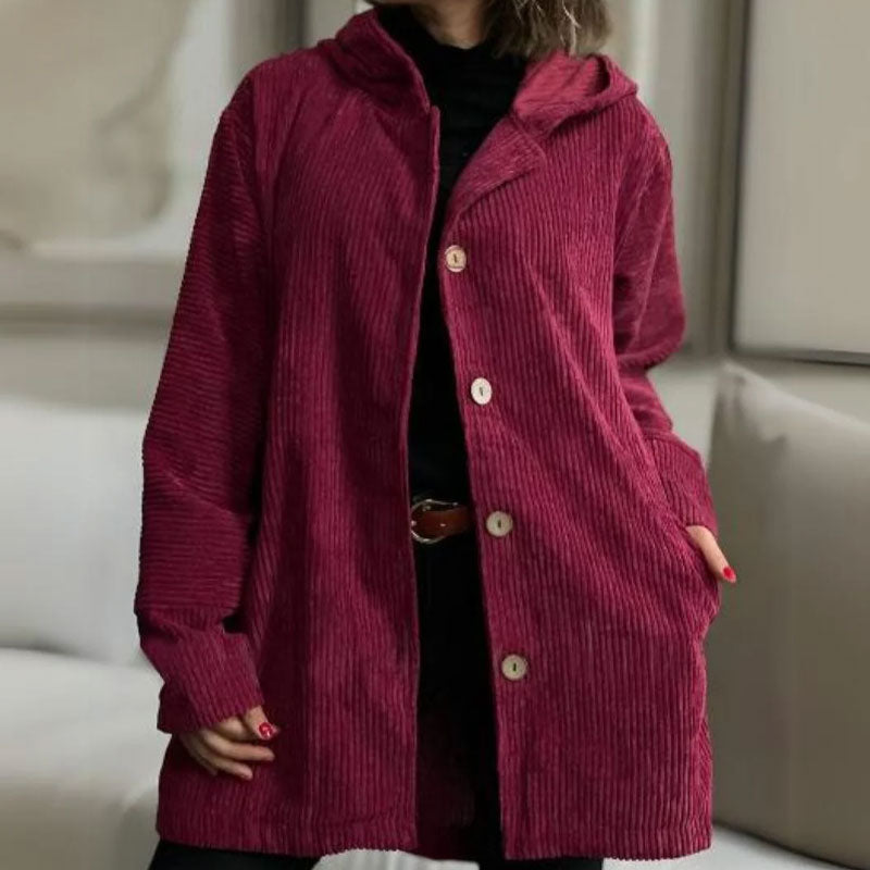 Lenoir™ | Veste à capuche décontractée en velours pour l’automne