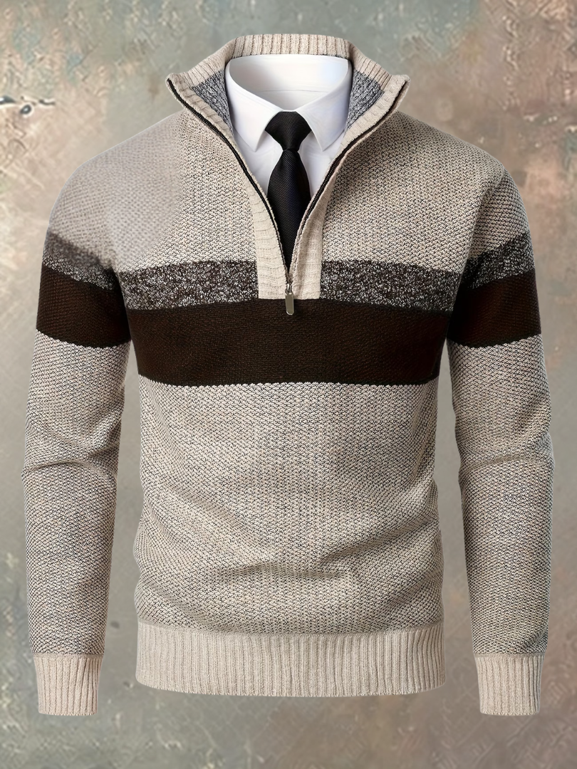 Cazel | Pull élégant pour homme avec demi-zip
