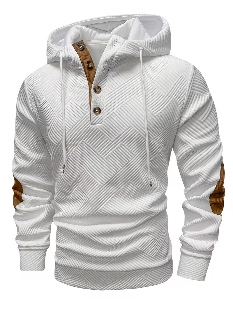 Cazel | Sweat à capuche texturé avec empiècements contrastés aux coudes