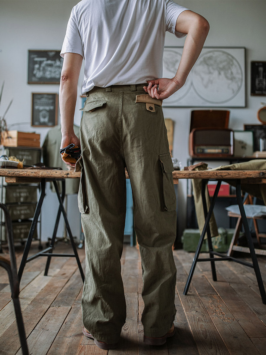 Lenoir™ | Pantalon militaire M-47 en tissu chevron