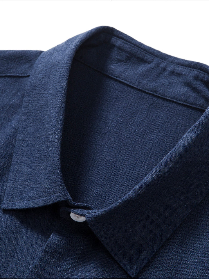 Lenoir™ | Ensemble chemise en mélange de lin et pantalon droit