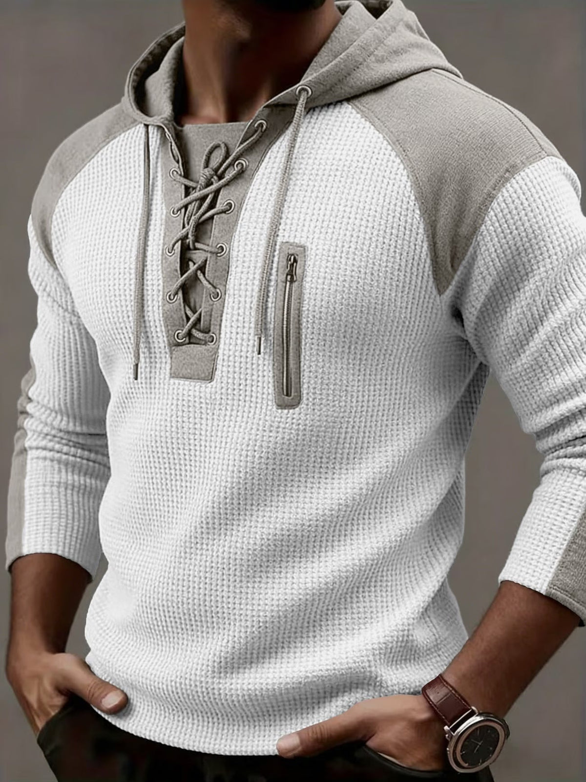 Cazel | Pull à capuche en maille côtelée texturée