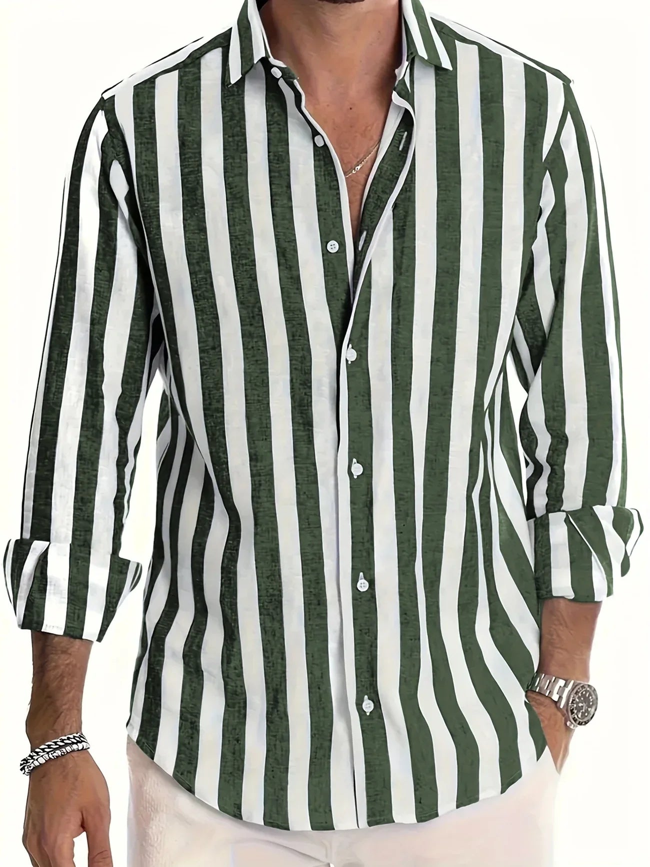 Lenoir™ | Chemise rayée élégante à manches longues