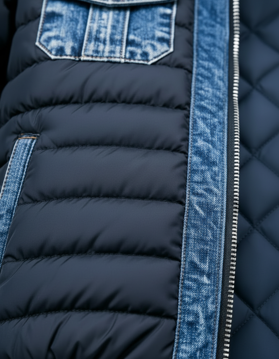 Cazel | Veste hybride en denim matelassé