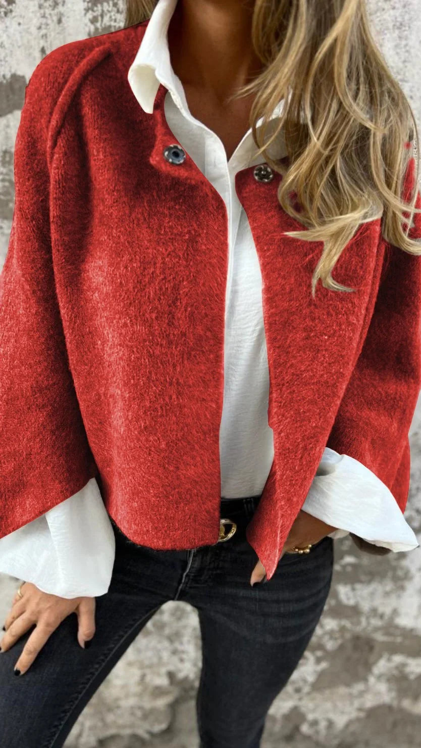 Lenoir™ | Manteau en Laine avec Col Rond et Manches Longues
