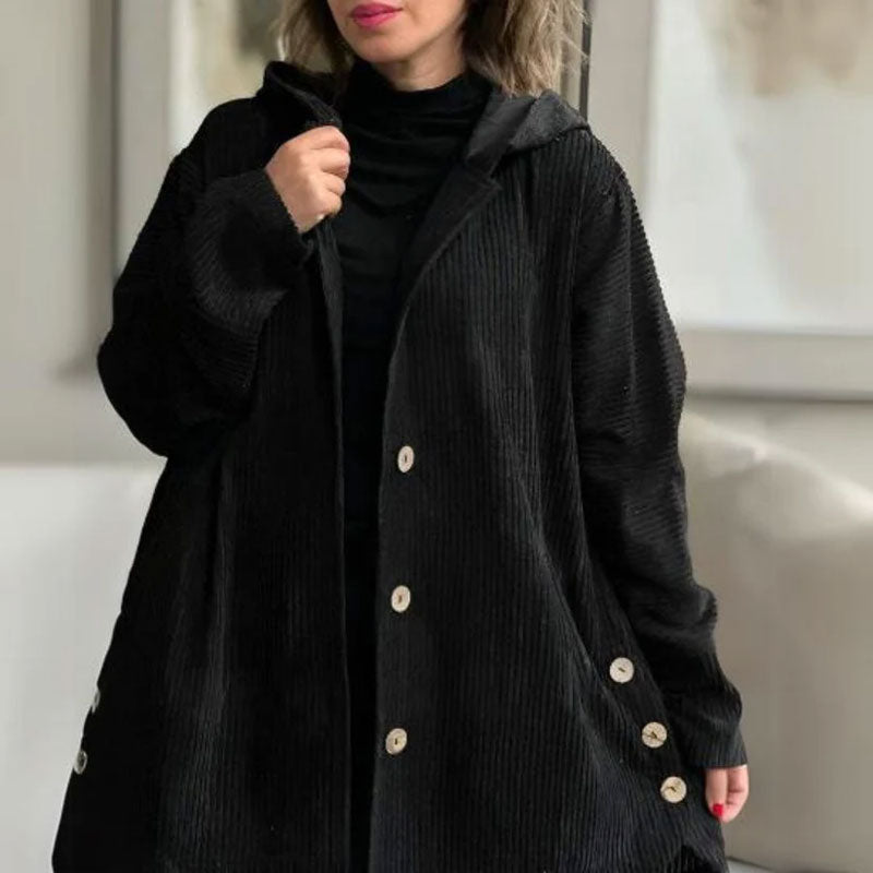 Lenoir™ | Veste à capuche décontractée en velours pour l’automne