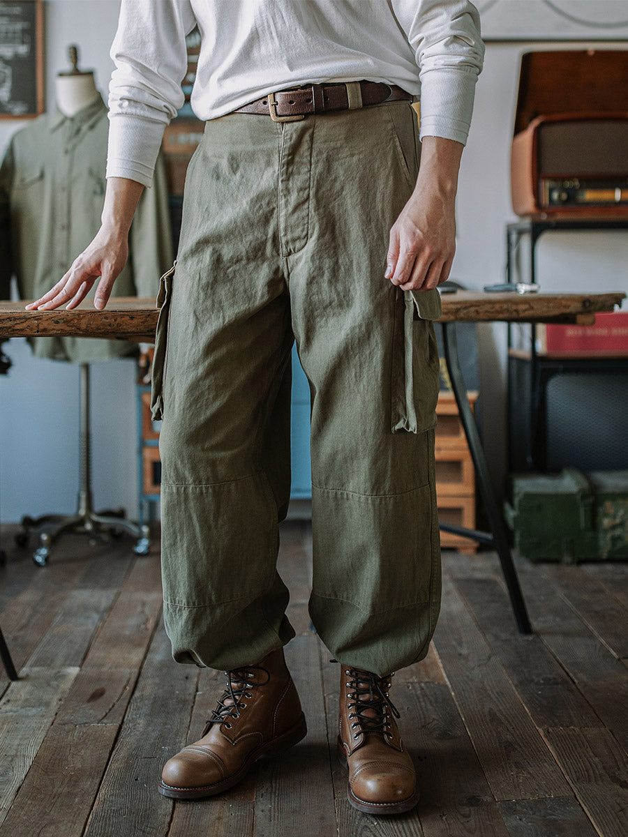 Lenoir™ | Pantalon militaire M-47 en tissu chevron