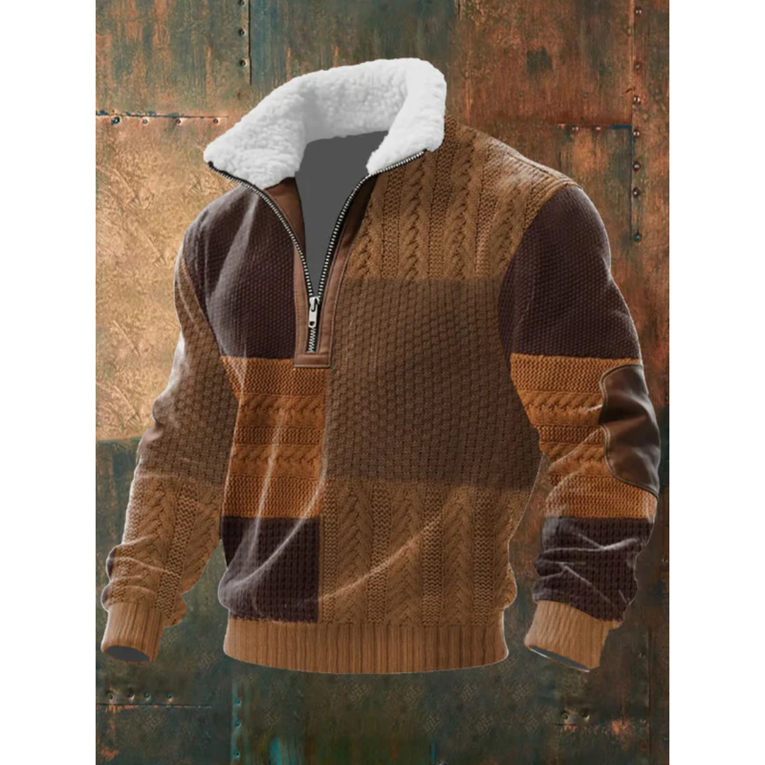 Cazel | Pull en polaire avec zip et col montant