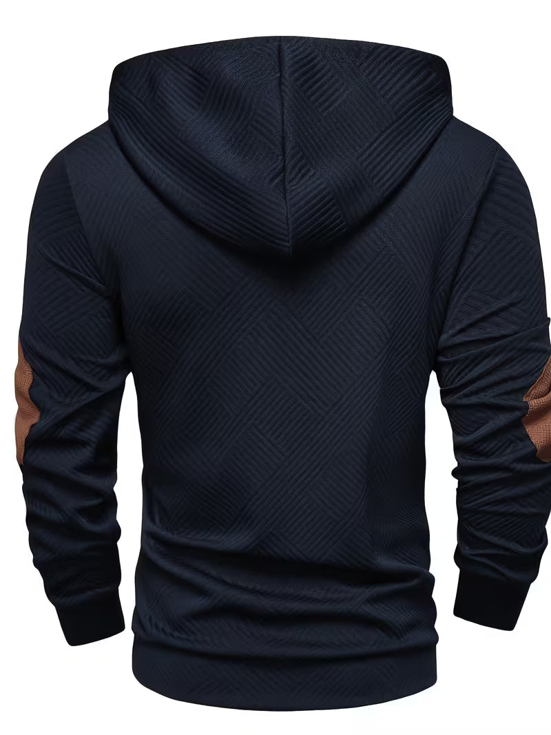 Cazel | Sweat à capuche texturé avec empiècements contrastés aux coudes