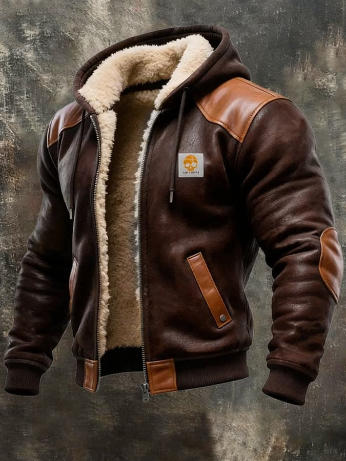 Cazel | Veste d'hiver avec des détails en cuir raffinés