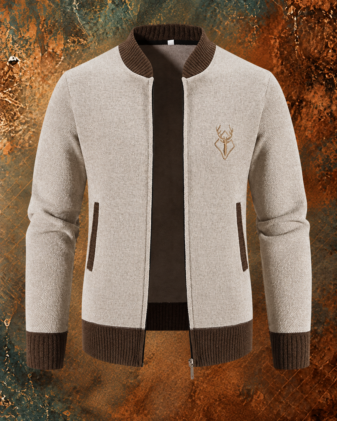 Cazel | Gilet pour homme en maille avec détail automnal