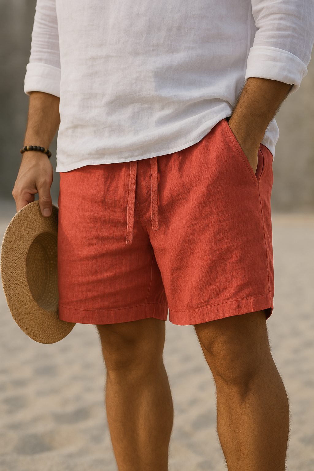 Cazel | Short élégant en lin à taille élastique