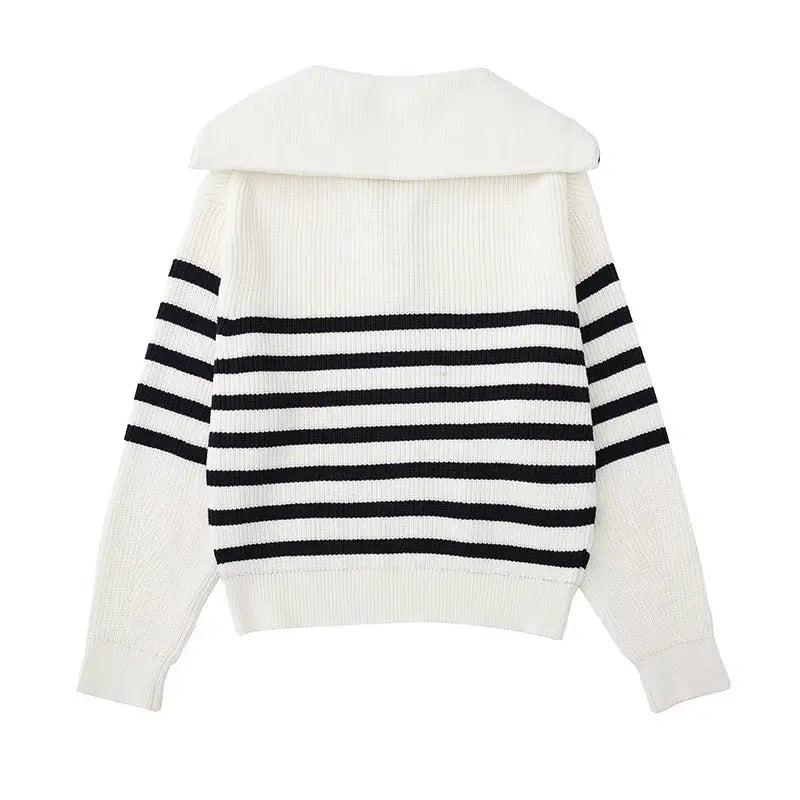 Cazel | Pull zippé rayé