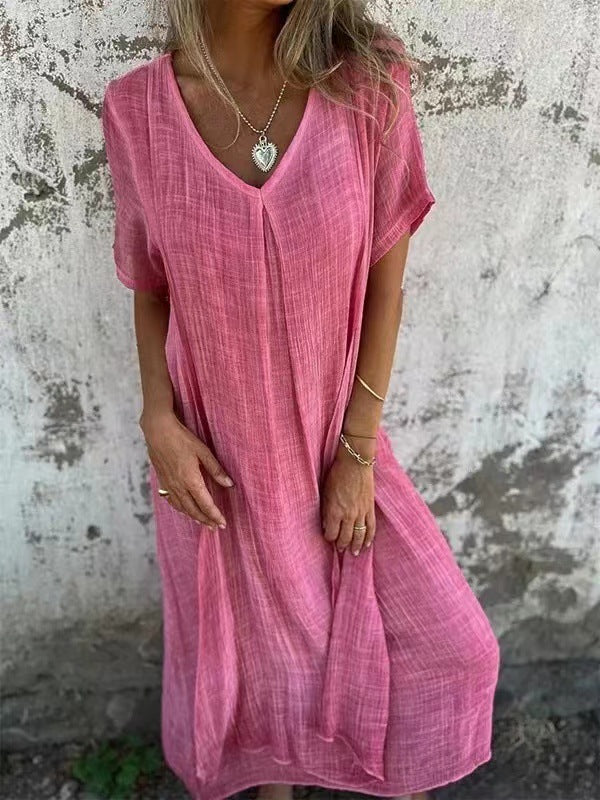 Naia™ – Robe en V en coton et lin