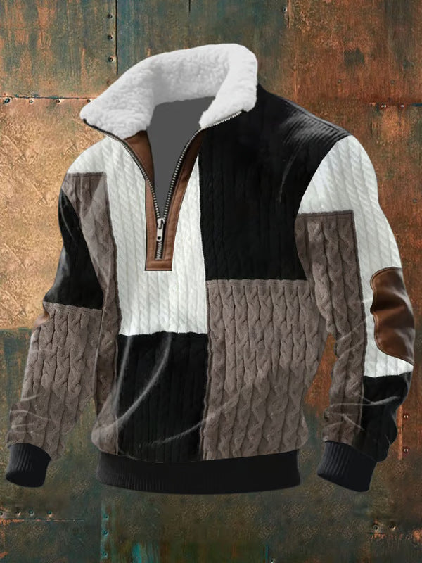 Cazel | Pull Rits à col haut en cuir