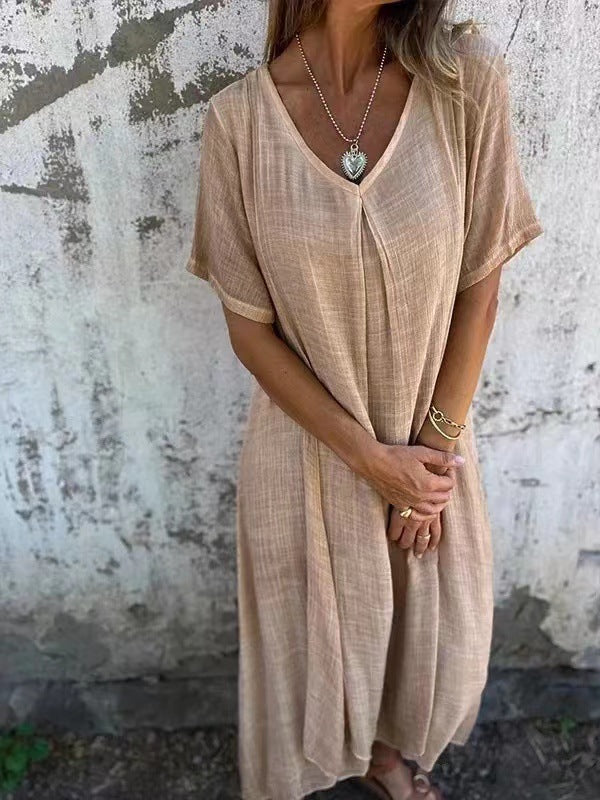 Naia™ – Robe en V en coton et lin