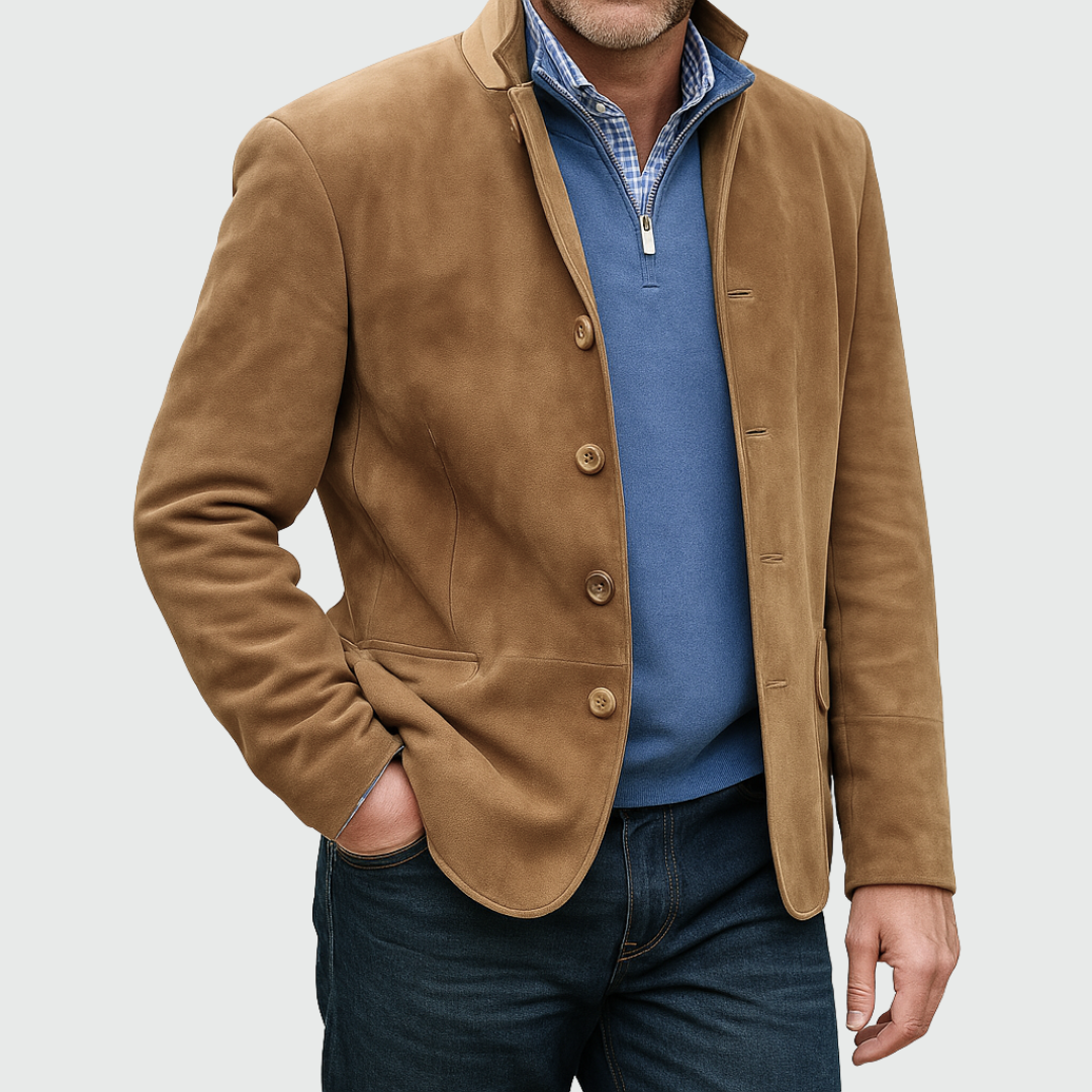 Cazel | Veste classique en daim avec boutons