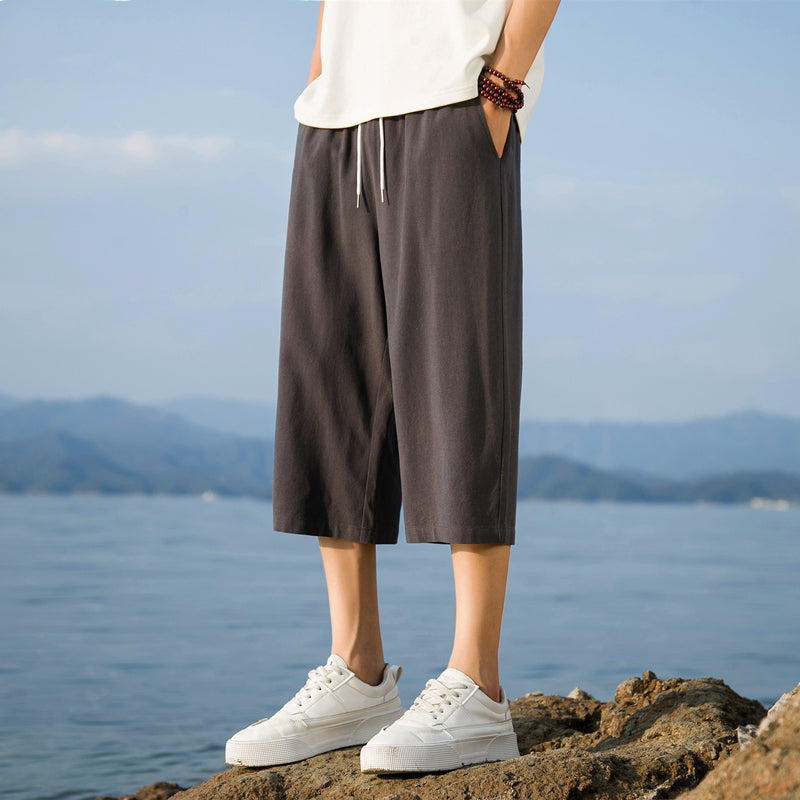 Lenoir™ | Short élégant en coton et lin