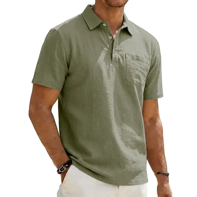 Cazel | Polo en lin à manches courtes pour homme