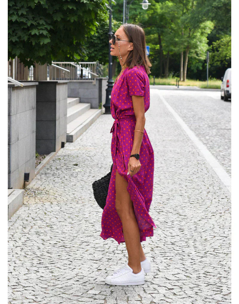 Cazel | Robe élégante à décolleté en V et coupe flatteuse