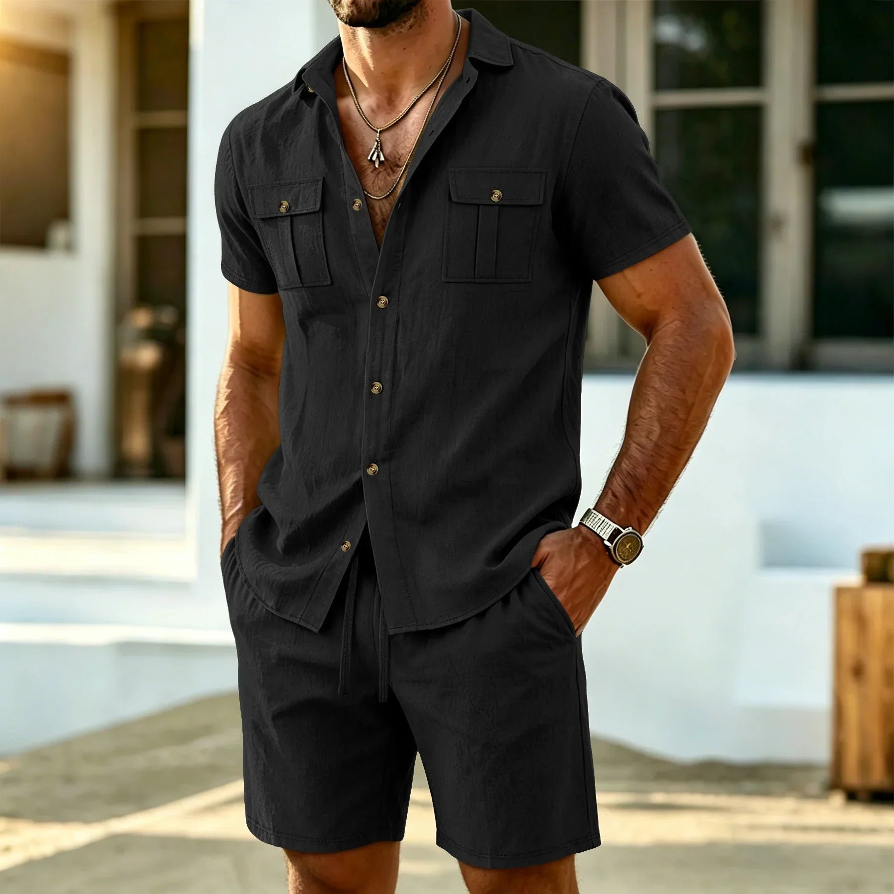 Cazel | Ensemble assorti en lin pour homme