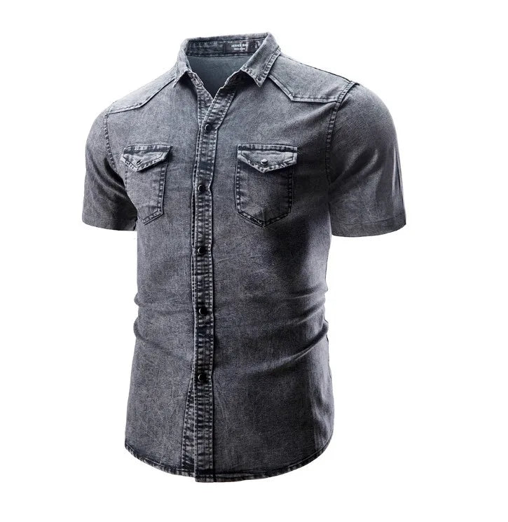 Lenoir™ | Chemise en jean à manches courtes avec poche