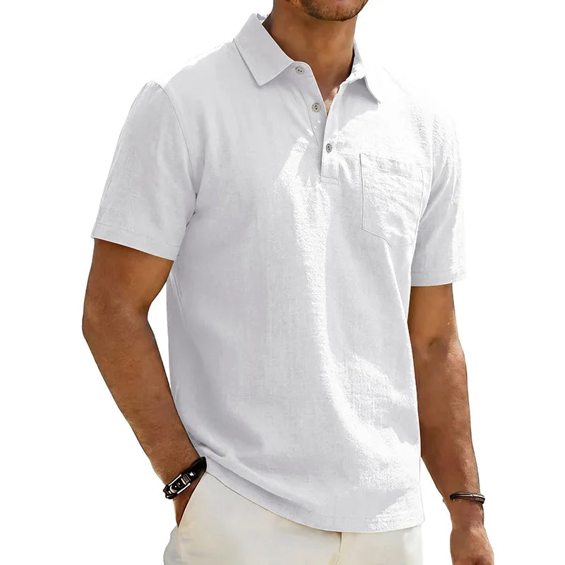 Cazel | Polo en lin à manches courtes pour homme