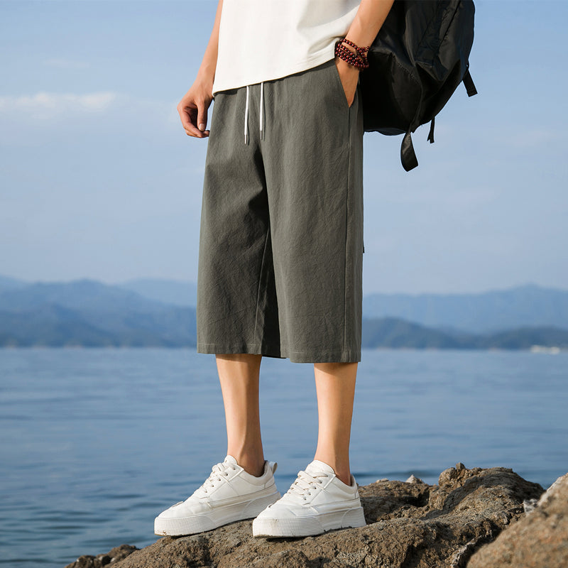 Lenoir™ | Short élégant en coton et lin